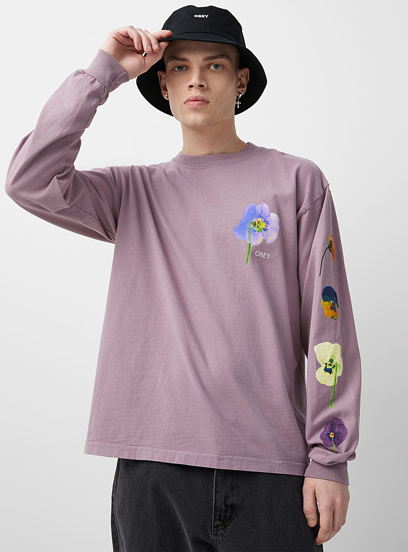 Obey Mauve Viola tricolor T-shirt for men
