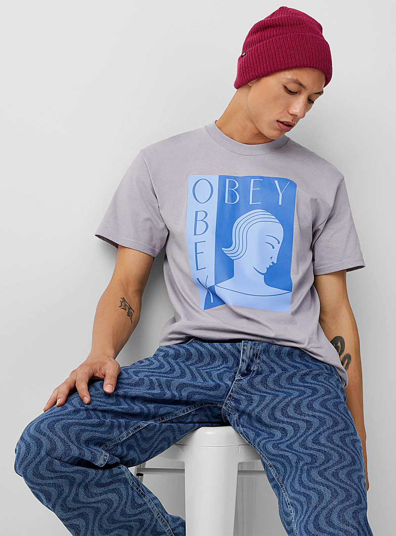 Obey Mauve Final Pensive T-shirt for men