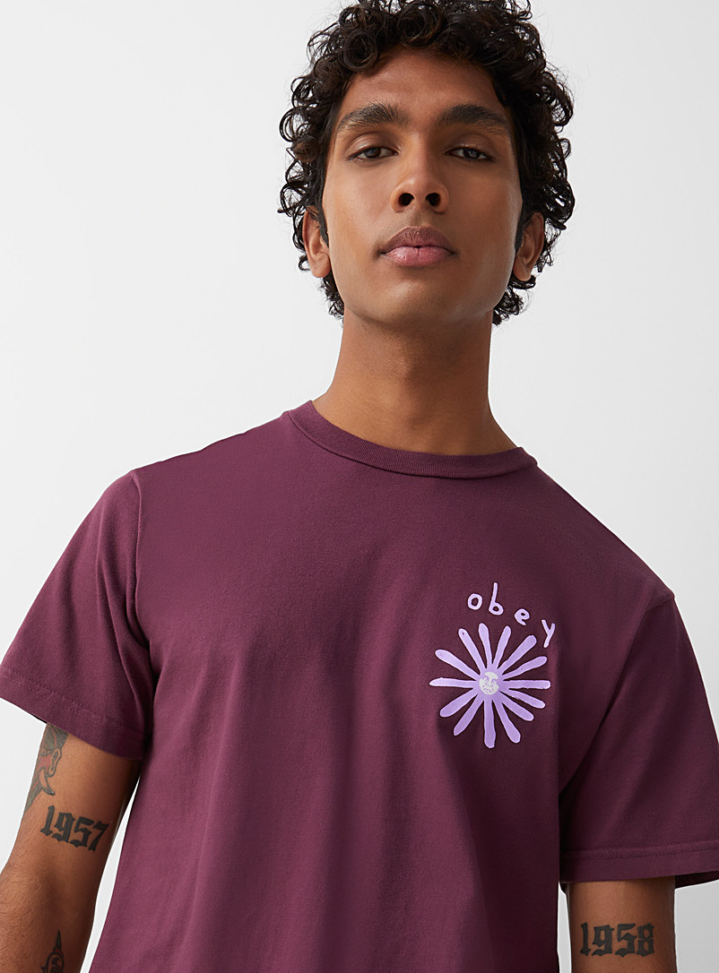 Obey Cherry Red Blossom Creeper T-shirt for men