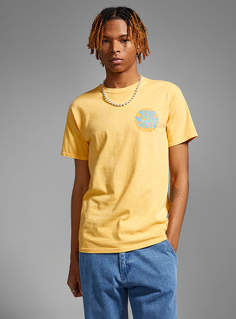 Obey Golden Yellow Sun stamp T-shirt for men