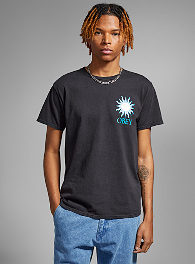 Obey Black Sun Star T-shirt for men