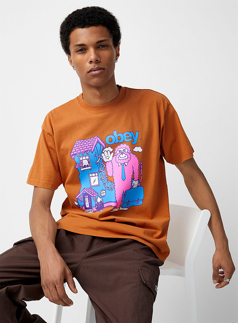 Obey Orange Bigfoot T-shirt for men