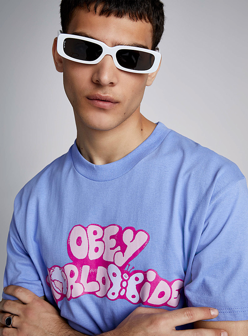 Obey: Le t-shirt Worldwide ballons Pourpre pâle pour homme