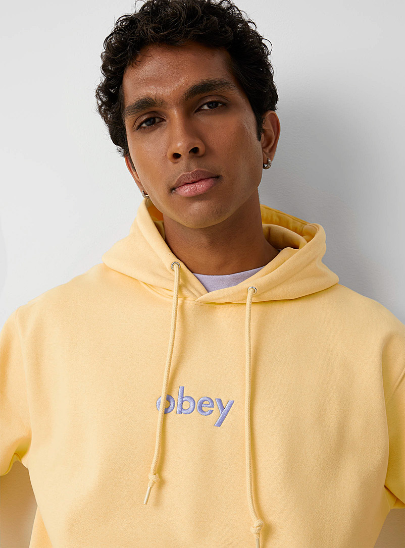Obey: Le kangourou jaune beurre logo Jaune pâle-mais pour homme
