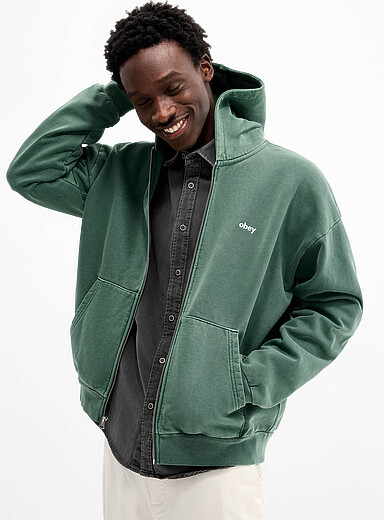 Lowercase logo faded zip-up hoodie