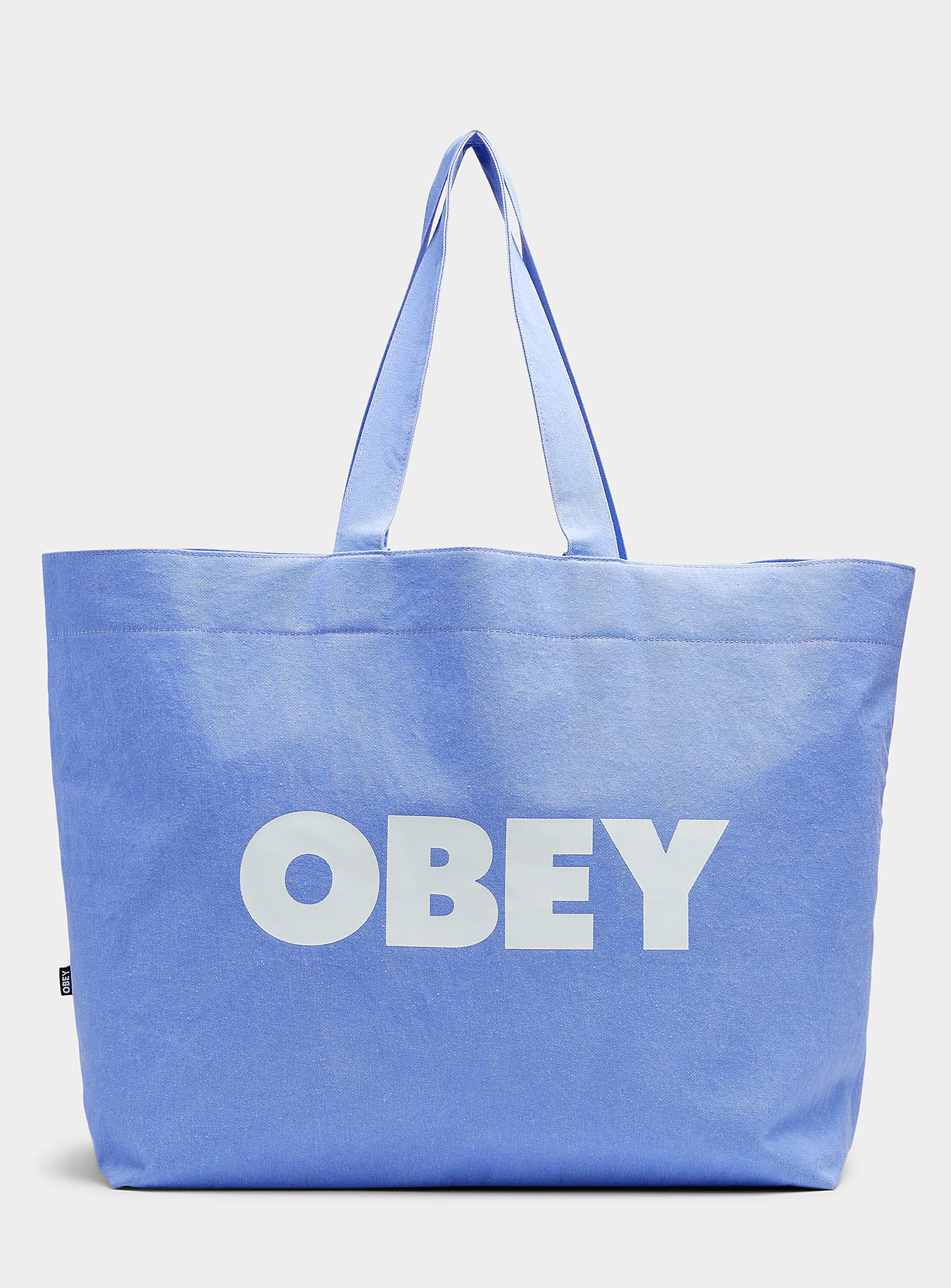 Obey Large Pastel Purple Tote In Blue