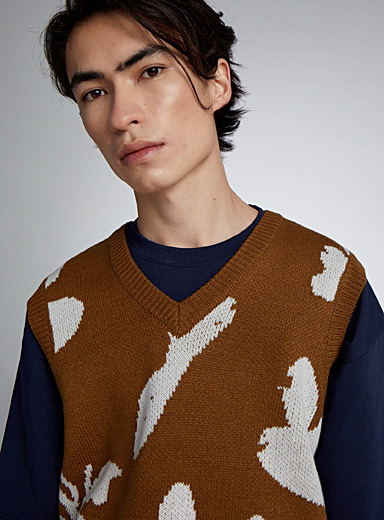 Oversized mixed-knit sweater, Djab
