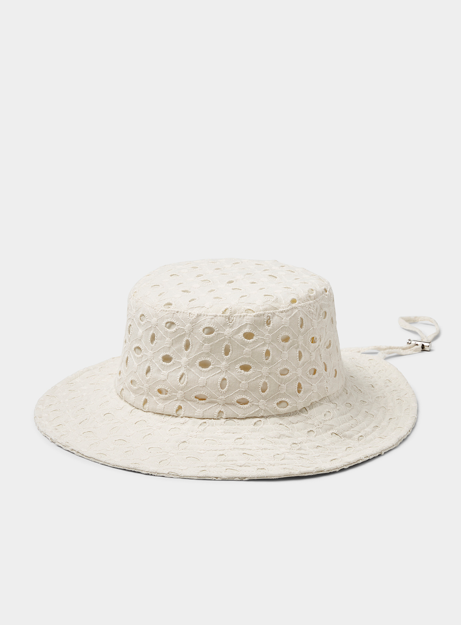 Obey Vacances Broderie Anglaise Bucket Hat In Black