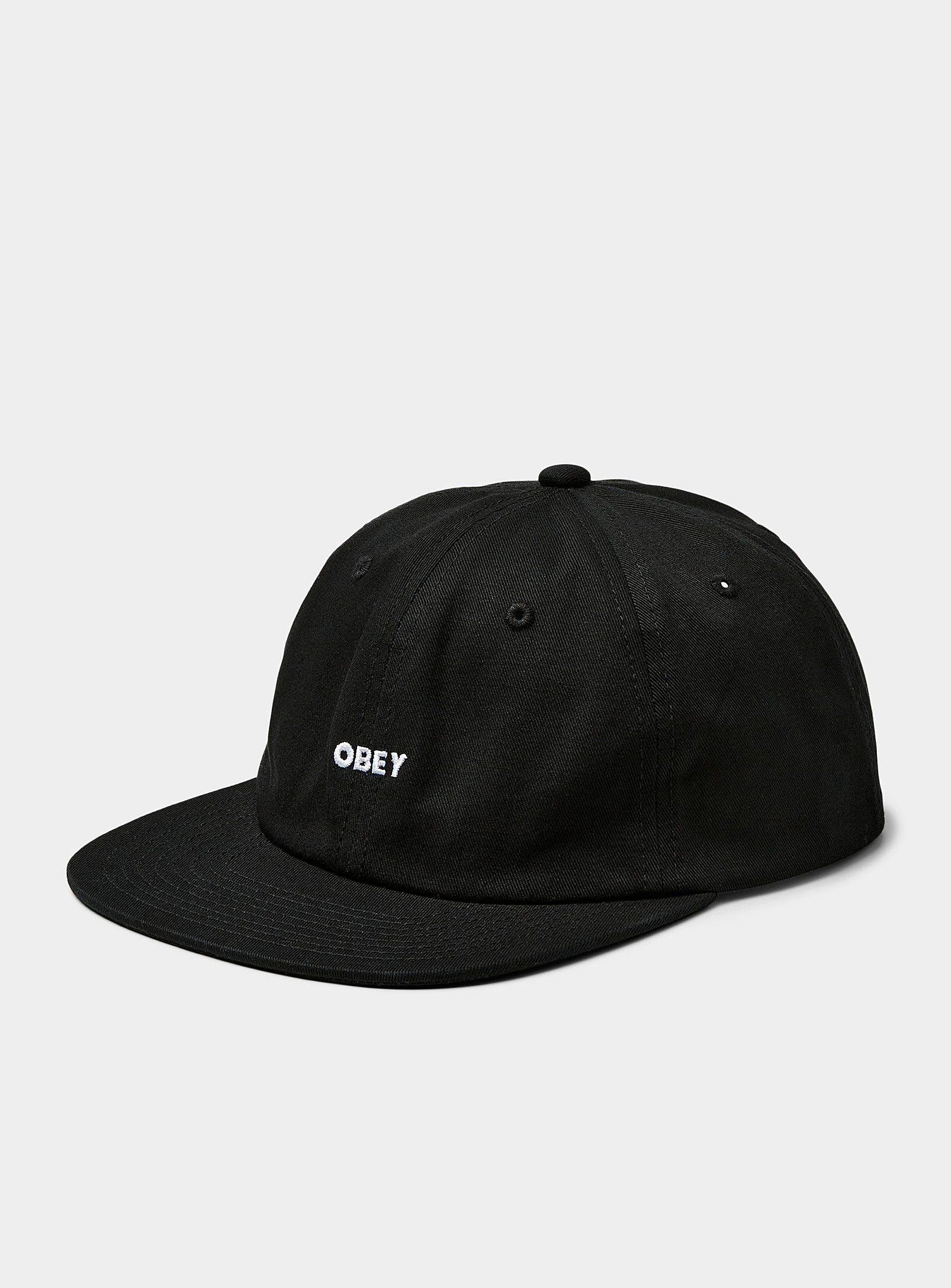 Obey Small Embroidered Logo Cap In Pink