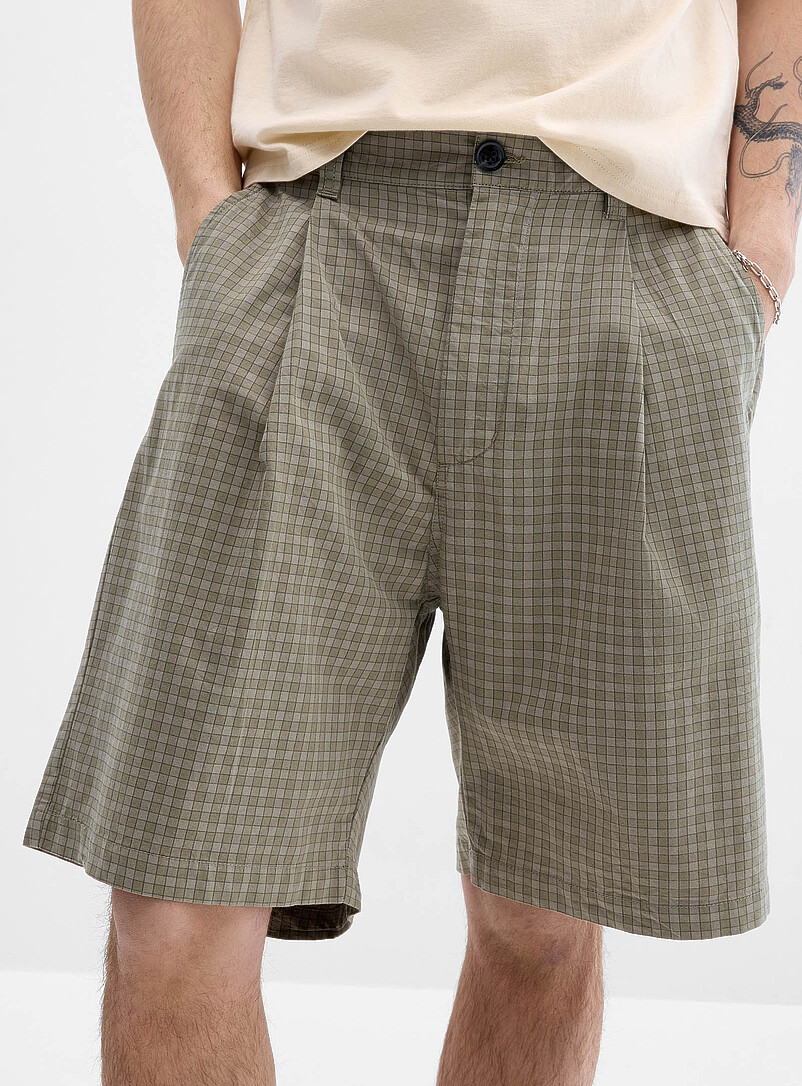 Mini-check pleated Bermudas Baggy fit product image 2