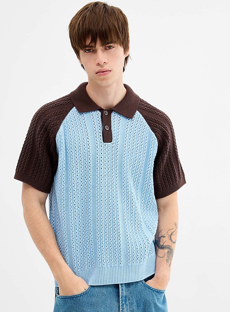 Abel two-tone knit polo product image (primary)