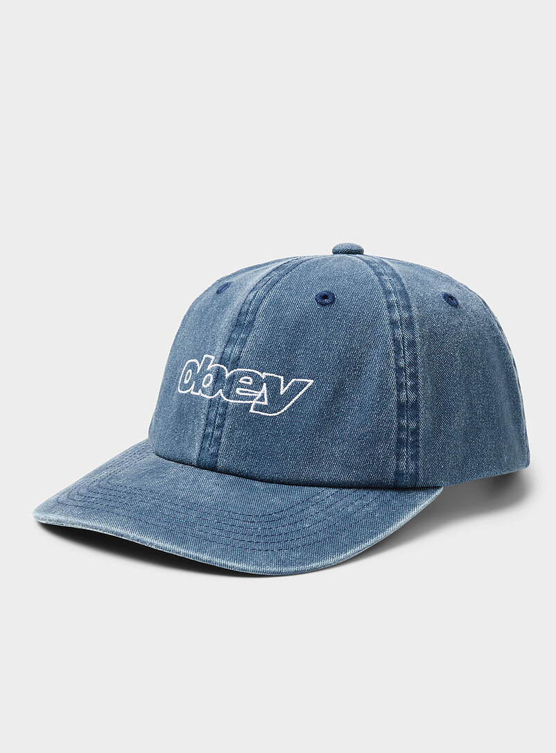 Slanted Logo Pigment Denim Cap