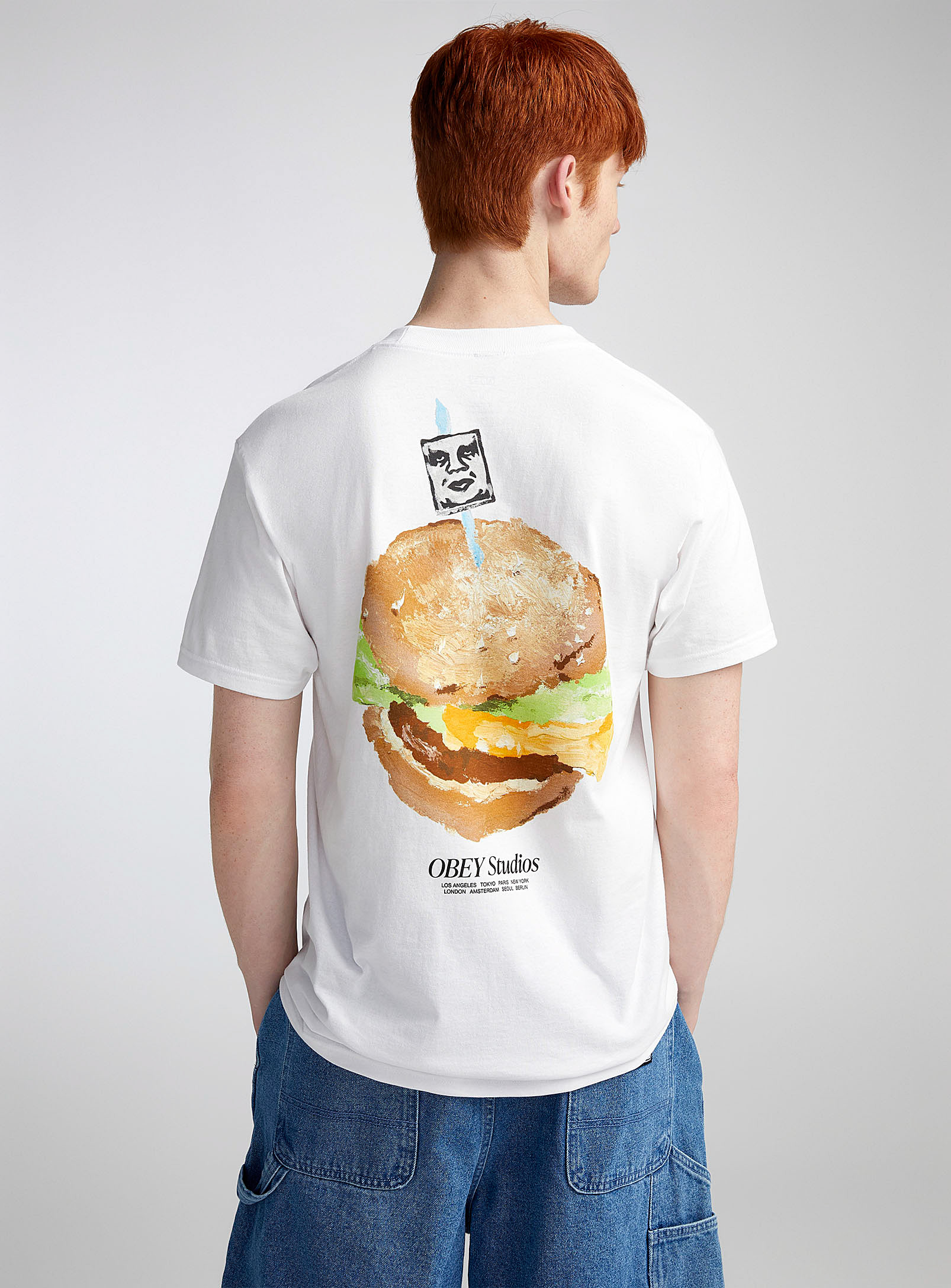 Obey Burger T-shirt In White