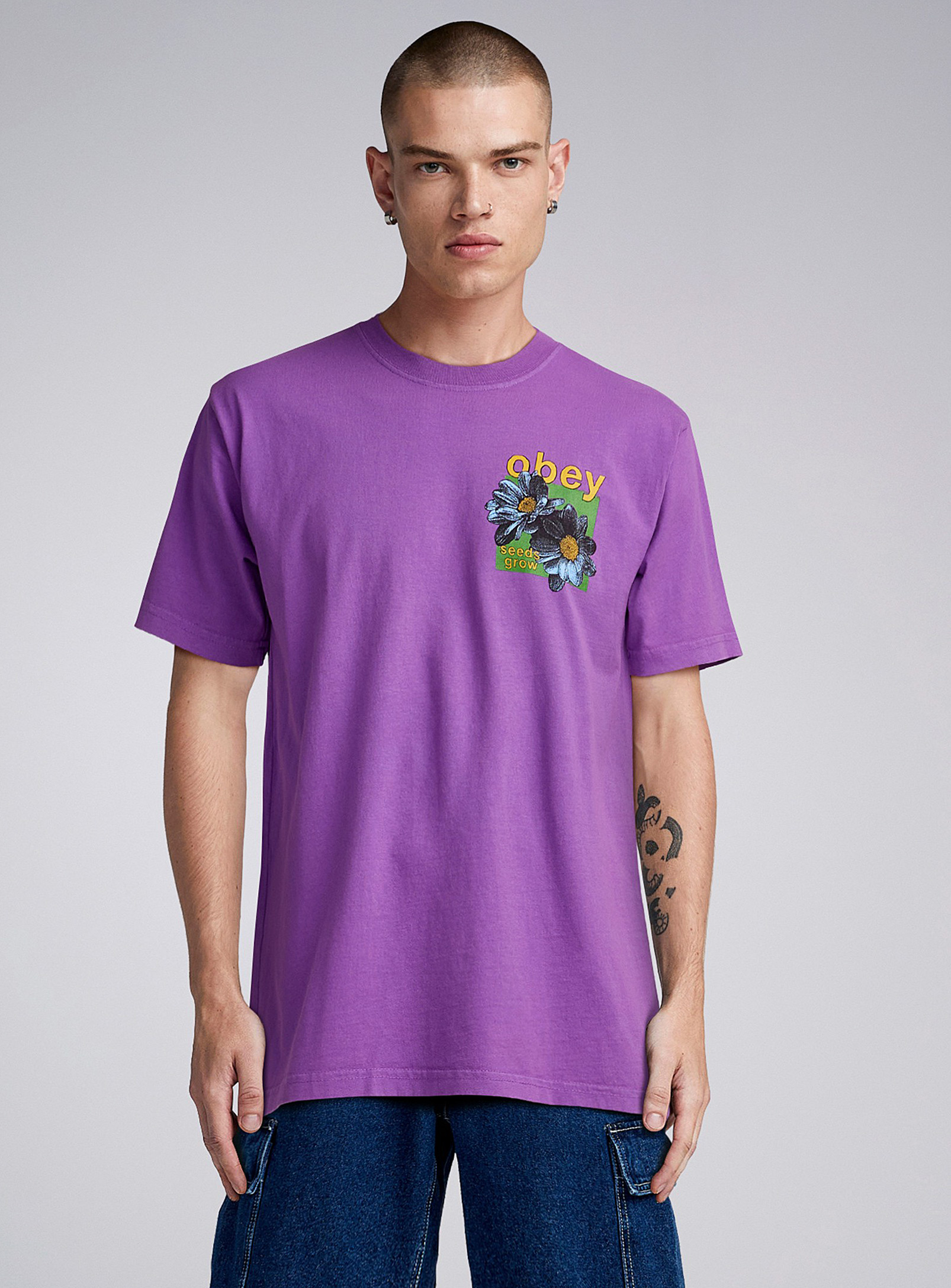 Obey Seeds Grow T-shirt In Lilacs