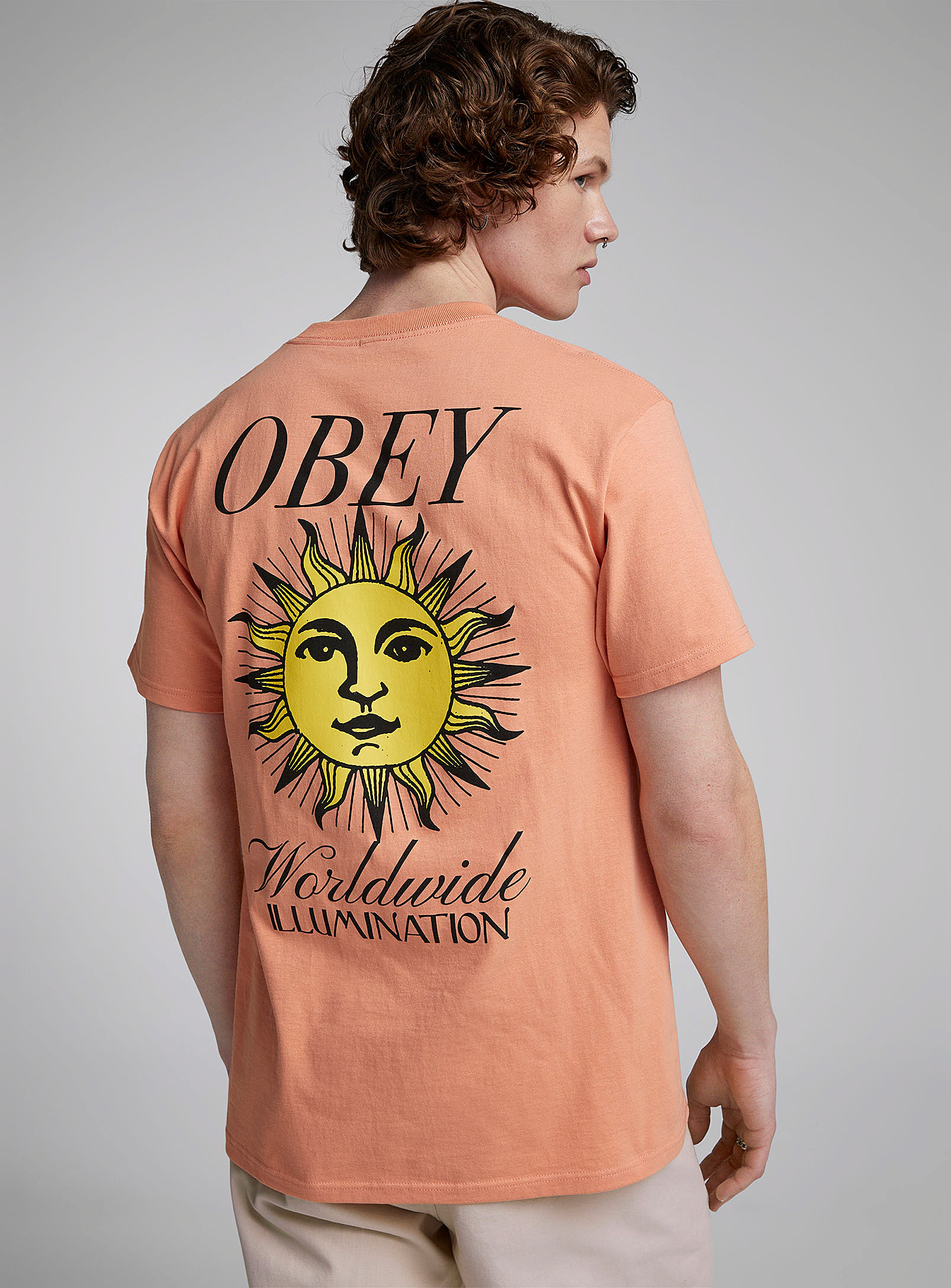 Obey Illumination T-shirt In Coral