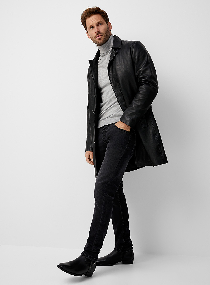Long Belmont leather jacket | Le 31 | Men's Winter Coats and Outerwear ...