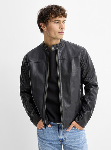 La veste moto cuir v&eacute;ritable