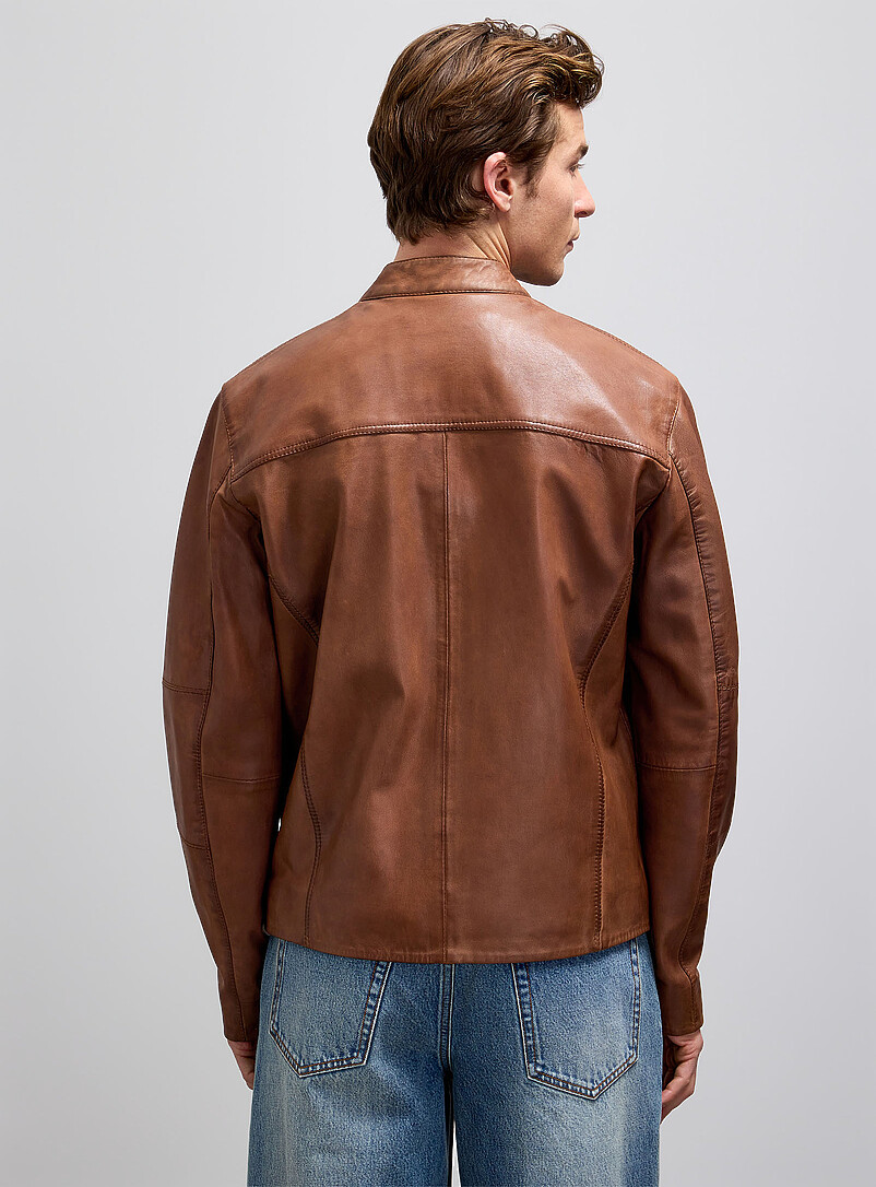 Genuine leather biker jacket | Sly & Co | Men's Winter Coats and