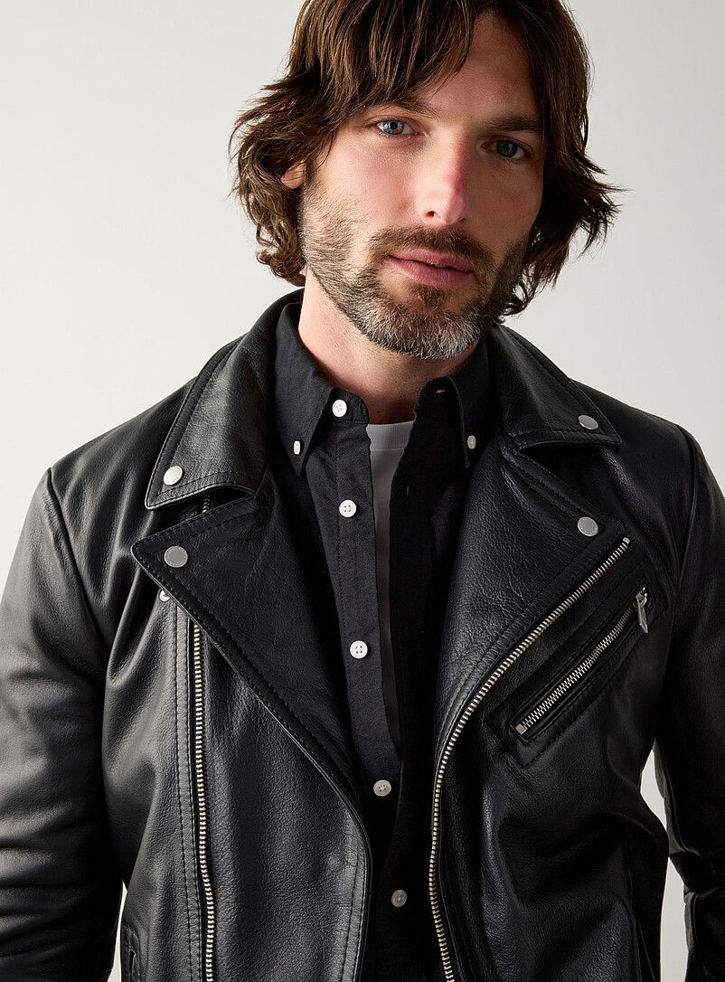 Leather biker jacket product image 2