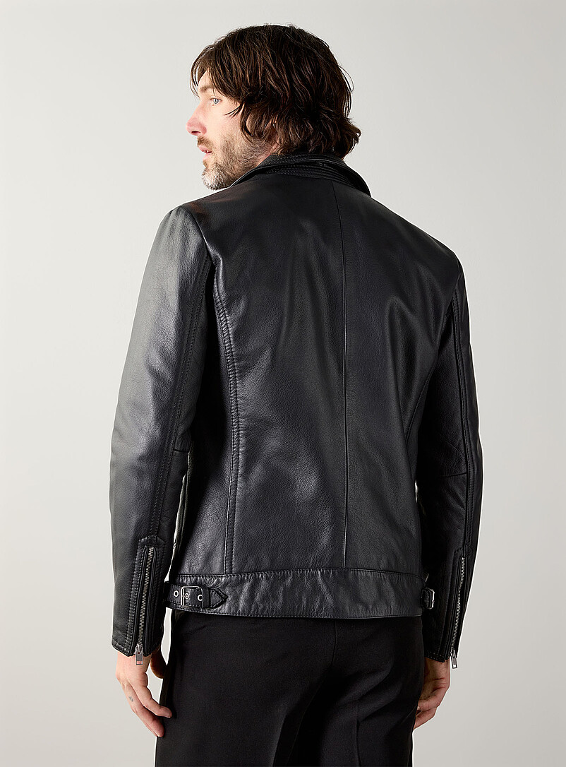 Leather biker jacket product image 3