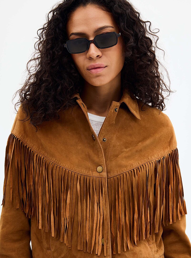 Supple fringed suede jacket product image (primary)