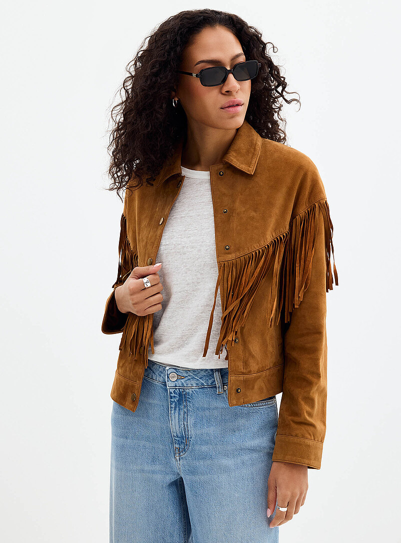 Supple fringed suede jacket product image 2