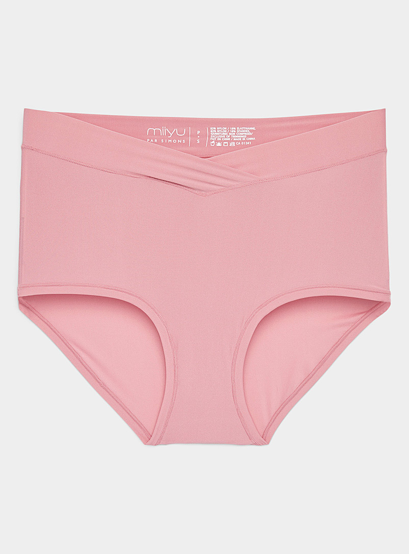 Miiyu Pink Criss-cross high-waist panty for women