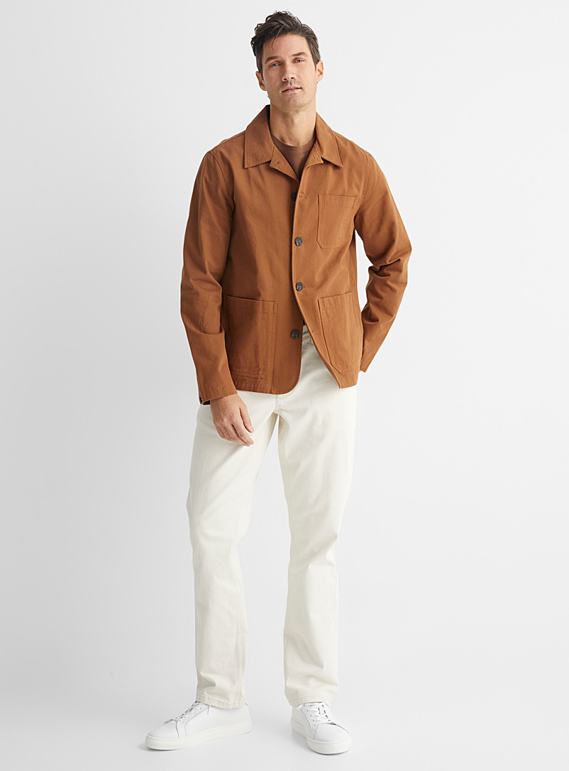 Michael Kors Light Brown Cotton twill chore jacket for men