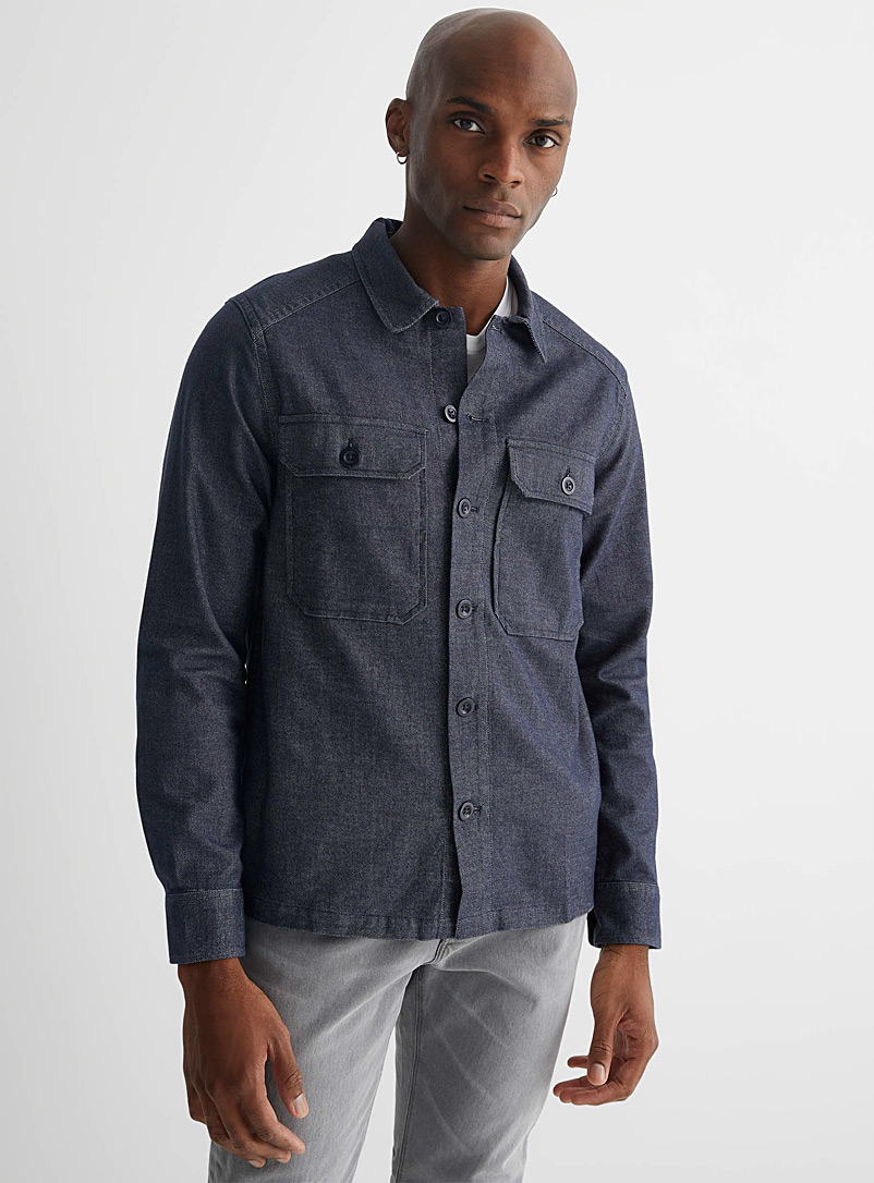 Workwear chambray overshirt | Michael Kors | Shop Men's Solid Shirts Online  | Simons