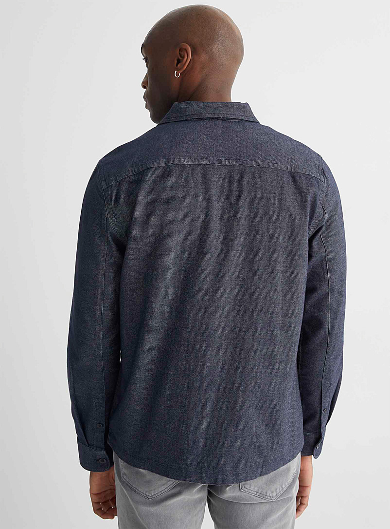 Michael Kors Dark Blue Workwear chambray overshirt for men