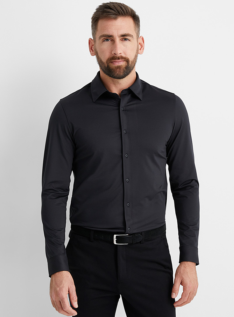 Michael Kors Black Monochrome performance shirt Slim fit for men
