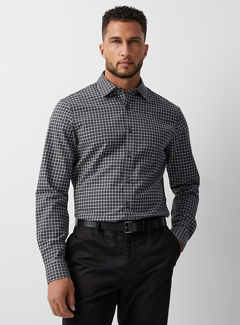 Windowpane-check flannel shirt | Michael Kors | Shop Men's Check ...