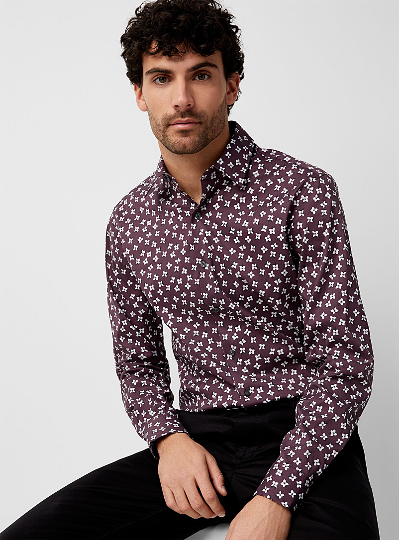 White-flower shirt | Michael Kors | Shop Men's Patterned Shirts Online ...