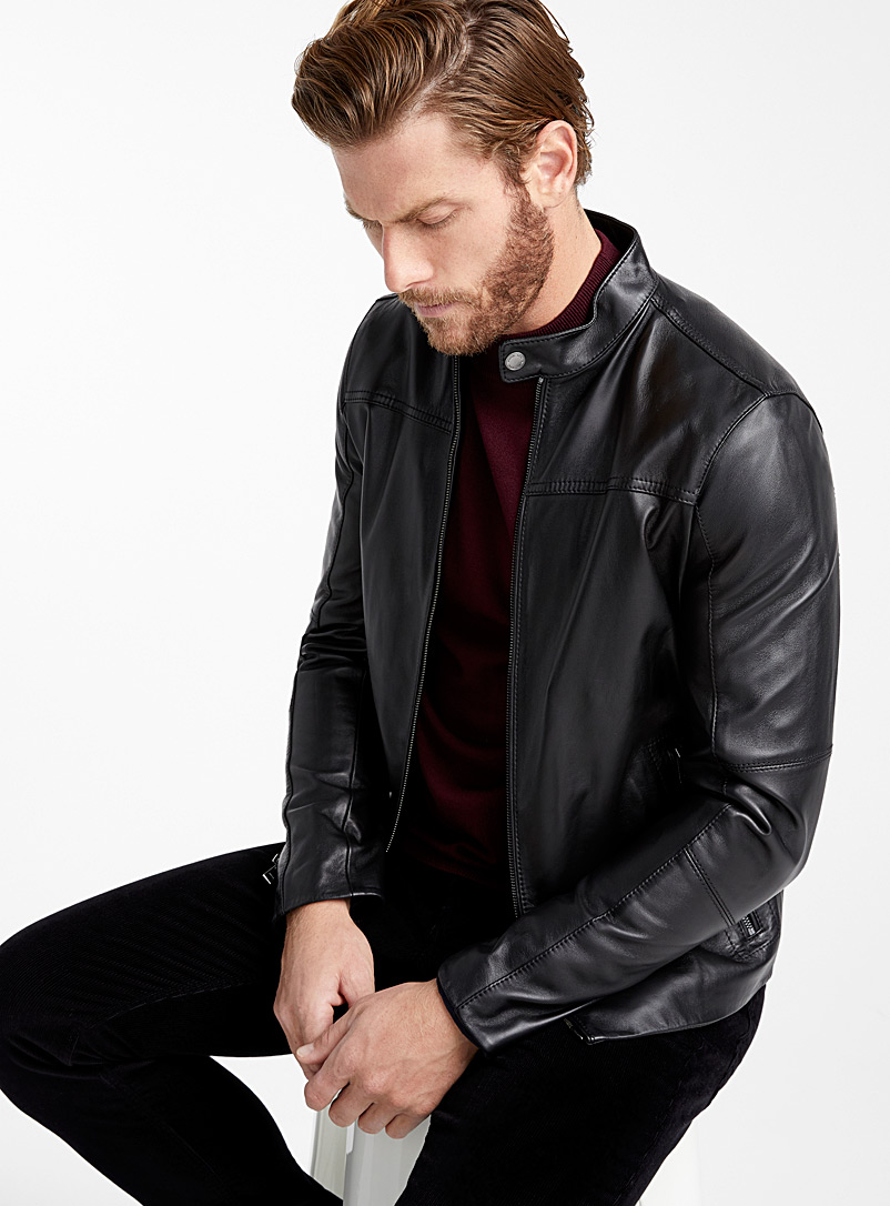 Biker leather jacket | Michael Kors | Shop Men's Leather & Suede Jackets  Online | Simons