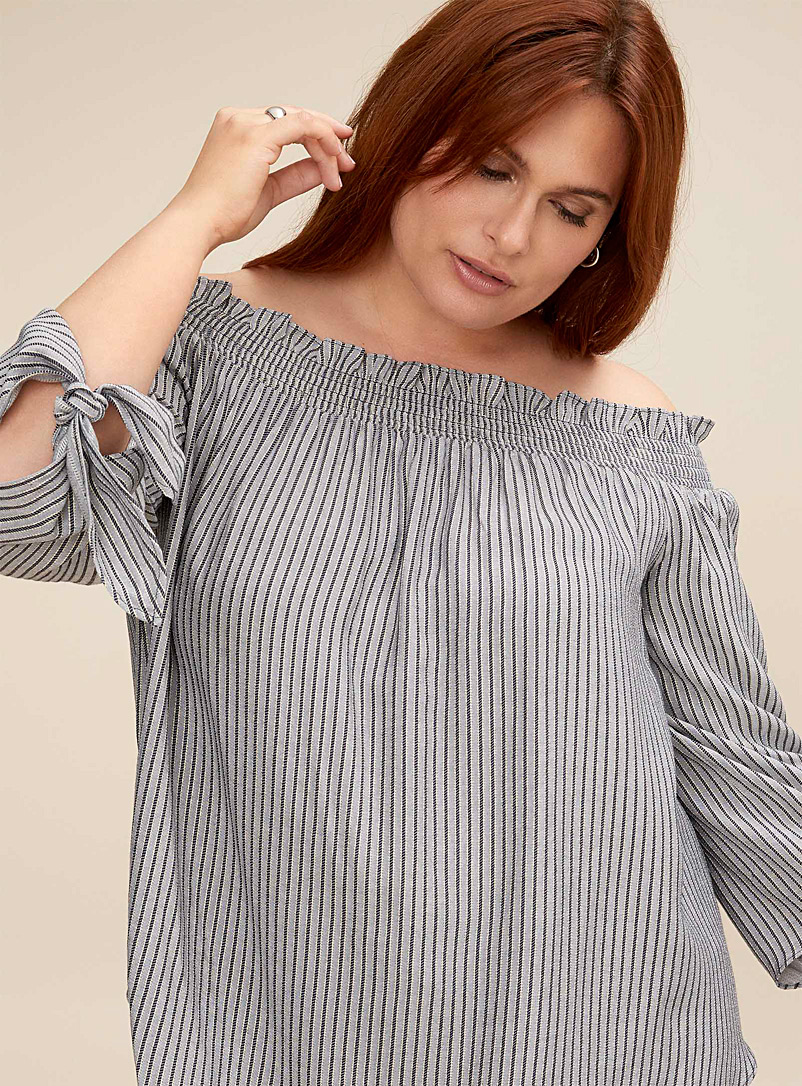 Striped off-the-shoulder blouse Plus size | Michael Michael Kors | | Simons