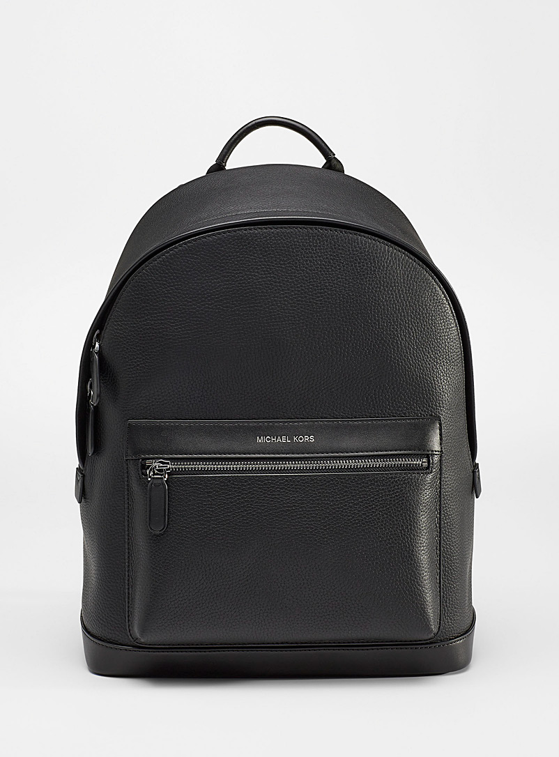 Michael Kors Black Mason grained leather backpack for men