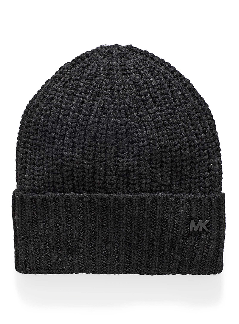 Michael Kors Black Wide-cuff ribbed tuque for men