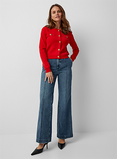 Buttoned-waist cropped wide-leg jean | Michael Michael Kors | High