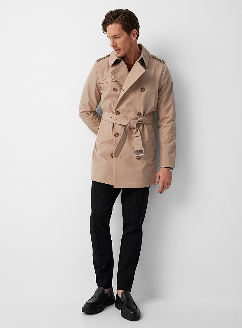 Michael Kors Fawn Belted double-breasted trench coat for men