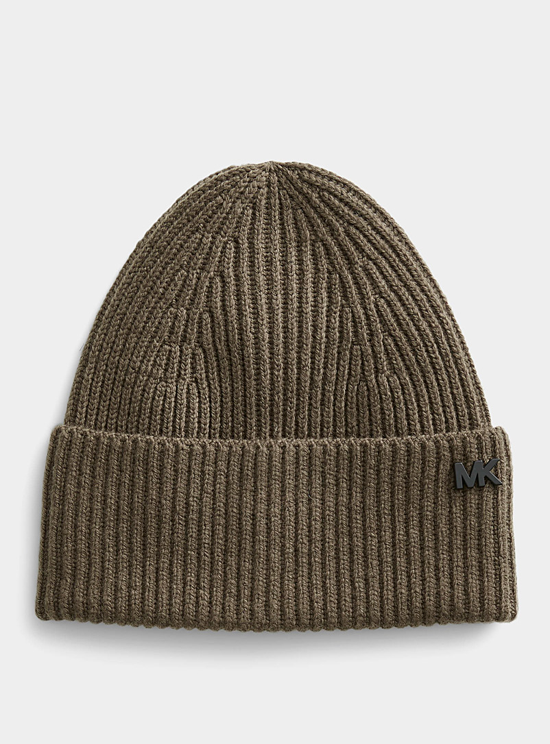 Michael Kors Mossy Green Minimalist ribbed tuque for men