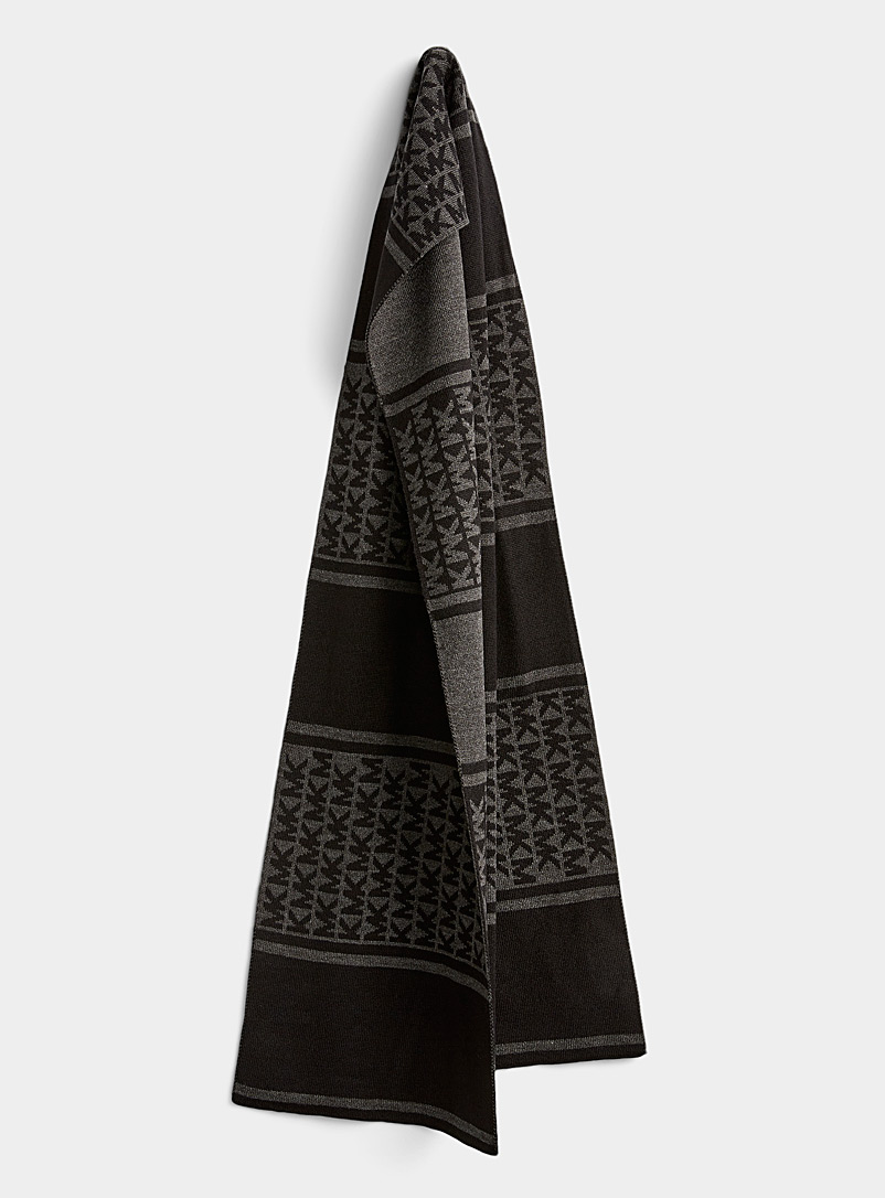 Michael Kors Black Repeat logo scarf for men