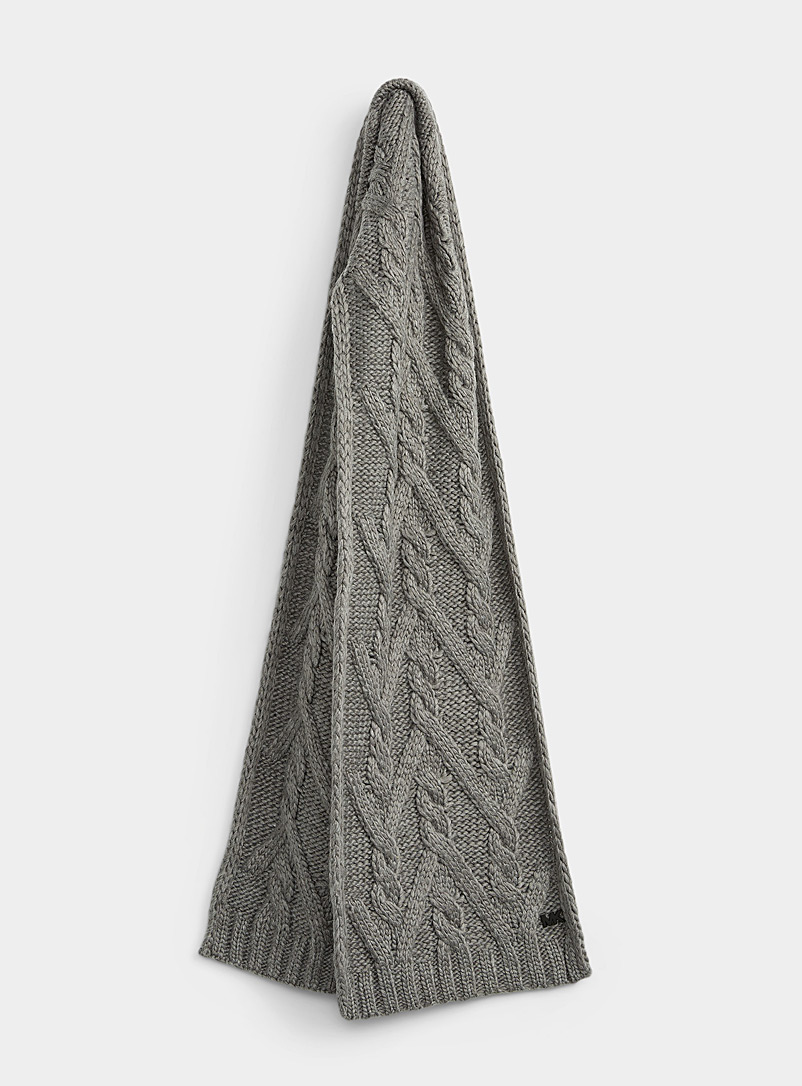 Michael Kors Grey Chunky cable knit scarf for men