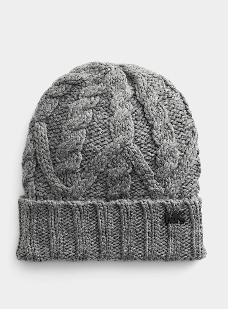 Michael Kors Grey Chunky cable tuque for men