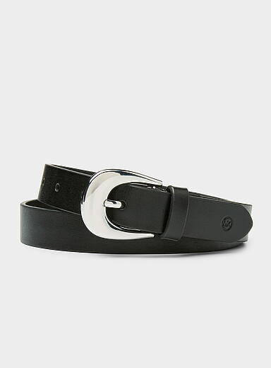 La ceinture cuir boucle D miroitante