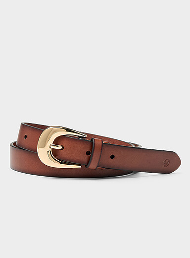 La ceinture cuir boucle D miroitante