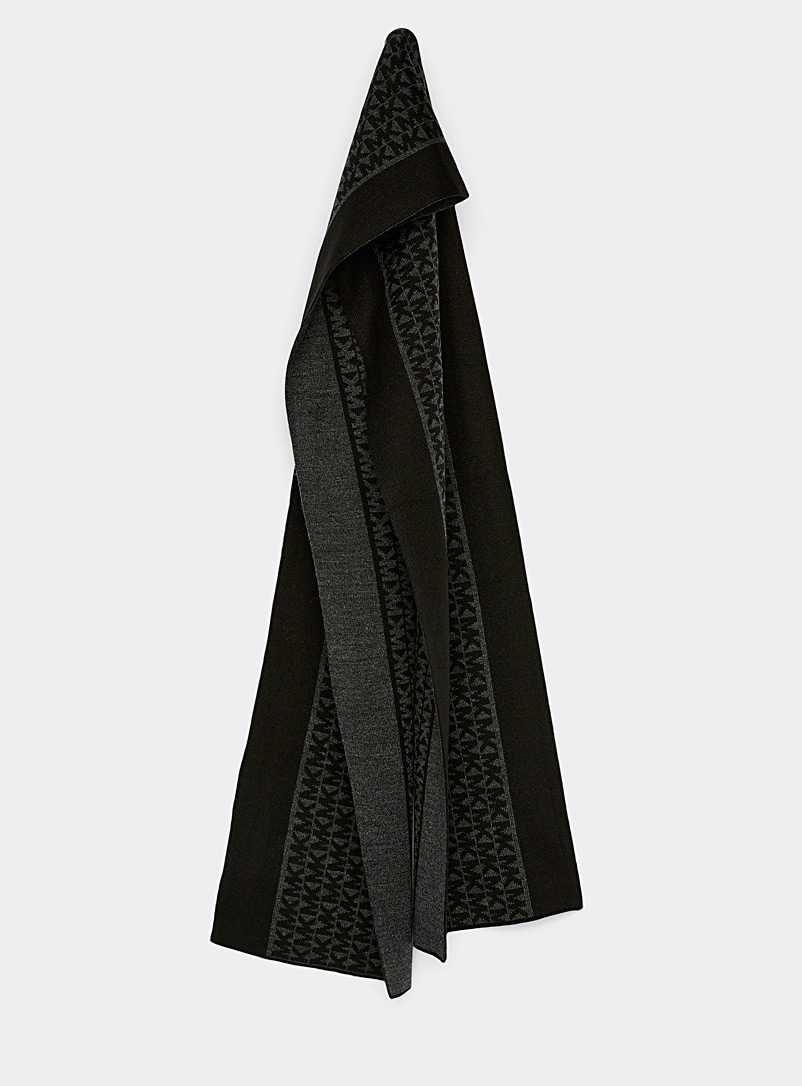 Michael Kors Charcoal Repeat logo acrylic scarf for men