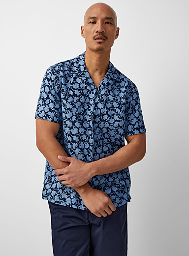 Polo Ralph Lauren Men's Blue Floral Cotton Polo Shirt, Size X