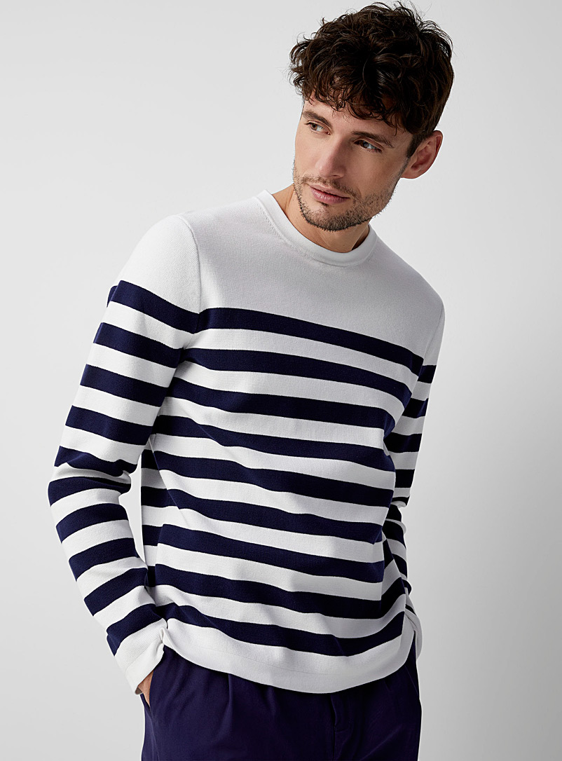 Michael Kors Navy/Midnight Blue Coastal stripe sweater for men