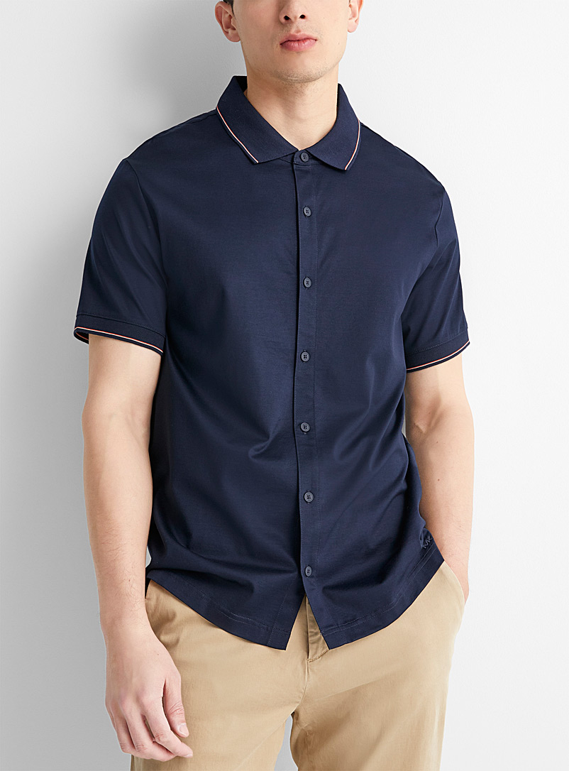 Minimalist jersey shirt | Michael Kors | Shop Men's Short Sleeve Casual  Shirts Online | Simons