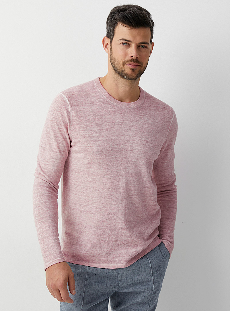 Michael Kors Pink Garment-dyed linen knit sweater for men